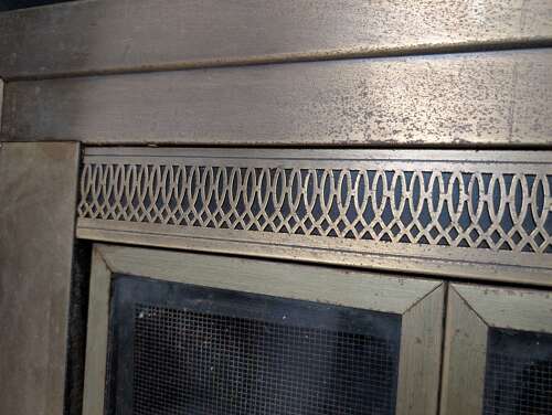FX0018 RECLAIMED BRASS BIFOLD FIREPLACE GLASS DOORS