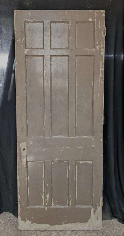 DI1023 A TALL RECLAIMED 9 PANEL PAINTED PINE INTERNAL DOOR