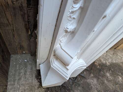 FS0446 A VERY LARGE ORIGINAL VICTORIAN ORNATE PAINTED CAST IRON FIRE SURROUND