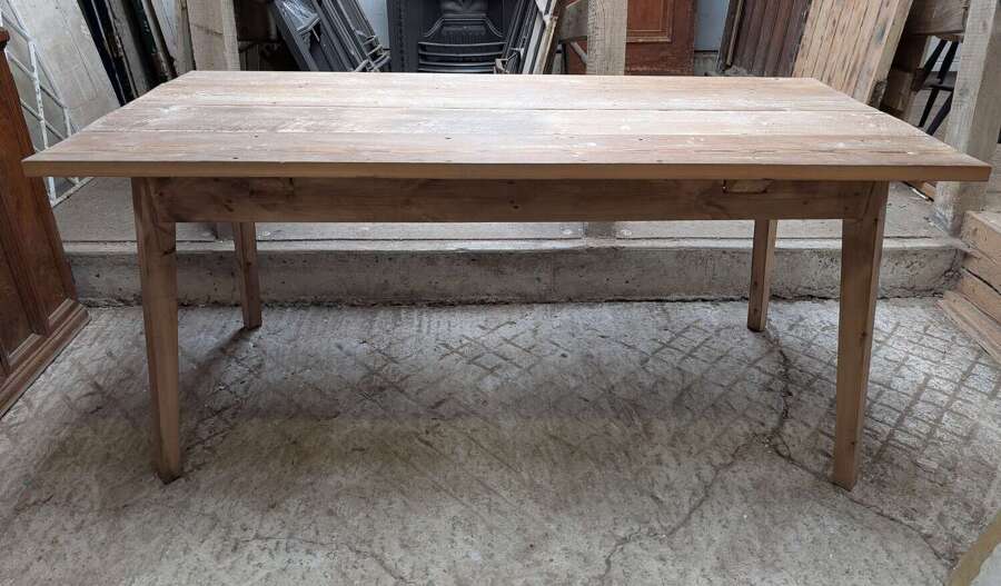 M2217 A SCANDI STYLE PINE DINING TABLE / DESK MADE USING RECLAIMED MATERIALS