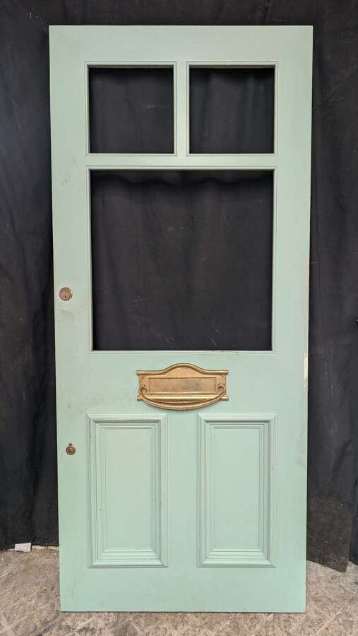 DE1050 A HANDSOME RECLAIMED PINE PAINTED FRONT DOOR