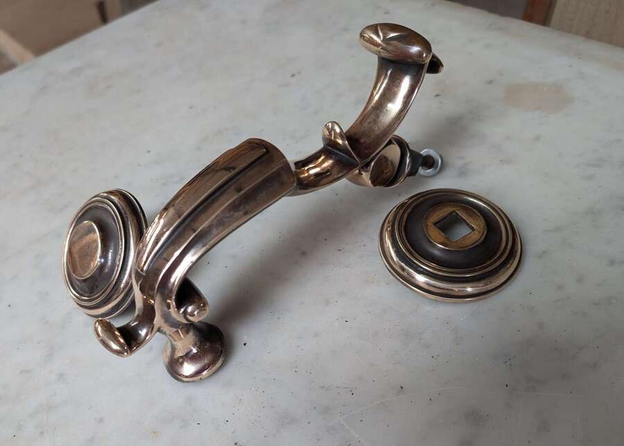 M2293 A RECLAIMED VICTORIAN BRONZE DOCTOR DOOR KNOCKER AND TAPPER