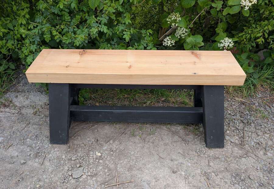 M2299 RUSTIC PINE SCANDI MILKING STOOL SMALL BENCH RECLAIMED TIMBER