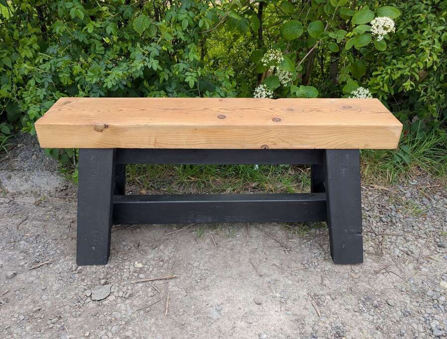 M2300 RUSTIC PINE SCANDI MILKING STOOL SMALL BENCH RECLAIMED TIMBER