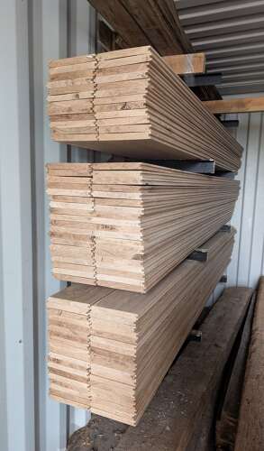 M2328 SOLID OAK PLANKS, FLOOR BOARDS, 18cm x 300cm x 2.2cm. T & G.