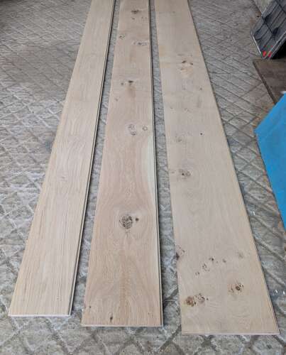 M2328 SOLID OAK PLANKS, FLOOR BOARDS, 18cm x 300cm x 2.2cm. T & G.