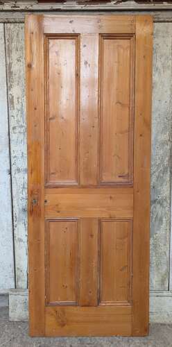 DI1113 RECLAIMED 4 PANEL VICTORIAN STRIPPED PINE INTERNAL DOOR
