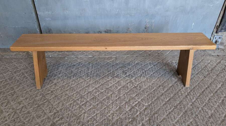 M2345 A RECLAIMED SOLID OAK ARTS AND CRAFTS STYLE BENCH