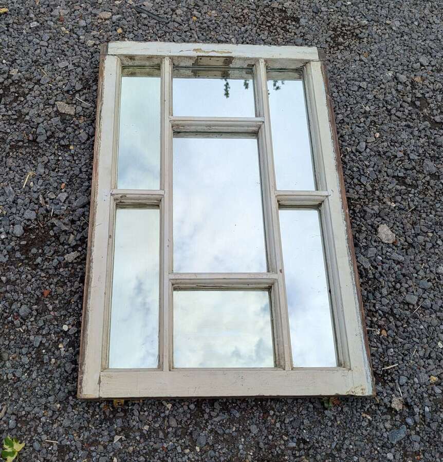 M2360 A RECLAIMED MIRROR MADE FROM A RECLAIMED WINDOW GREAT CHARACTER
