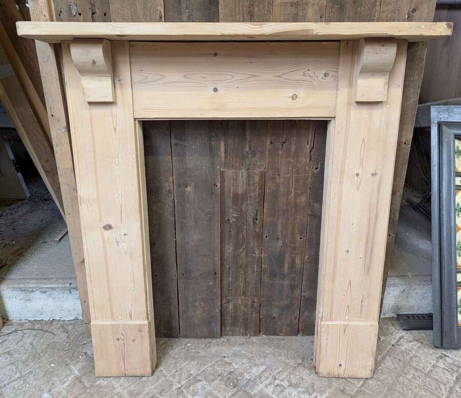 FS0473 A RECLAIMED VICTORIAN STRIPPED PINE FIRE SURROUND