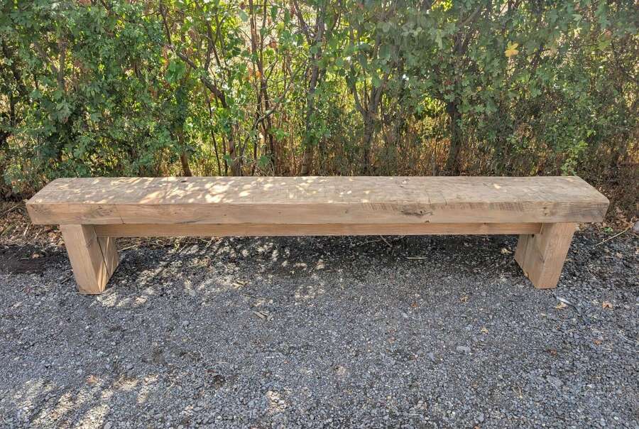 M2364 A LONG CHUNKY RECLAIMED RUSTIC PINE BENCH L 240cm
