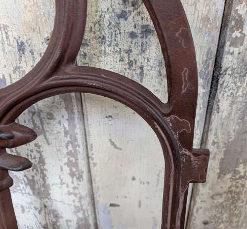 M2374 AN ATTRACTIVE RECLAIMED ARCHED CAST IRON WINDOW GLASS INCLUDED -NOT FITTED