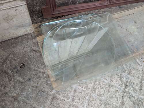 M2374 AN ATTRACTIVE RECLAIMED ARCHED CAST IRON WINDOW GLASS INCLUDED -NOT FITTED