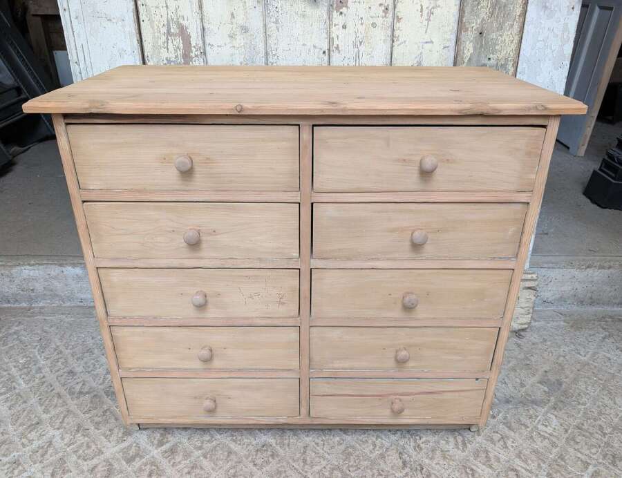 M2378 A RECLAIMED PINE CHEST OF DRAWERS 10 DRAWERS
