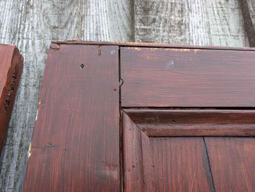 DP0585 TWO MATCHING 4 PANEL PAINTED PINE DOORS COULD BE USED TO MAKE PAIR