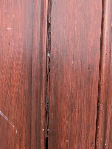 DP0585 TWO MATCHING 4 PANEL PAINTED PINE DOORS COULD BE USED TO MAKE PAIR